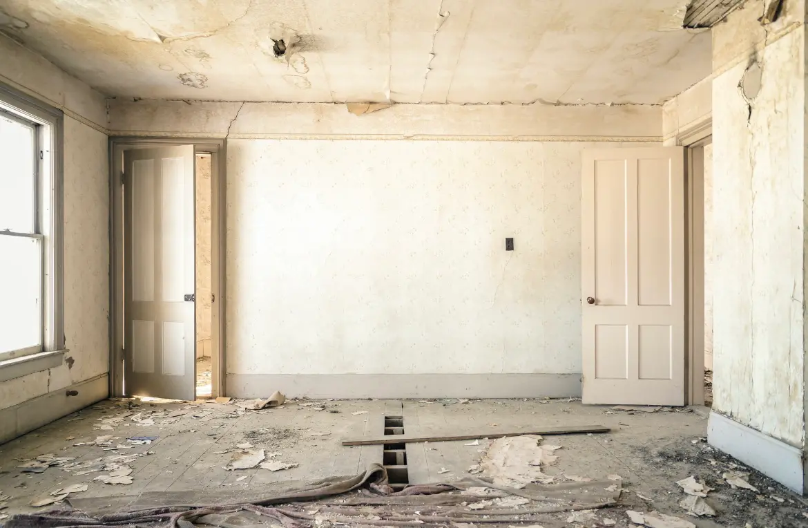 Waste disposal crew managing a cleanout project in St. Martinville